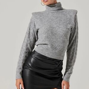 Astr Gray Turtleneck Sweater